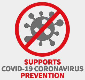 Supports prevention of COVID-19 spread